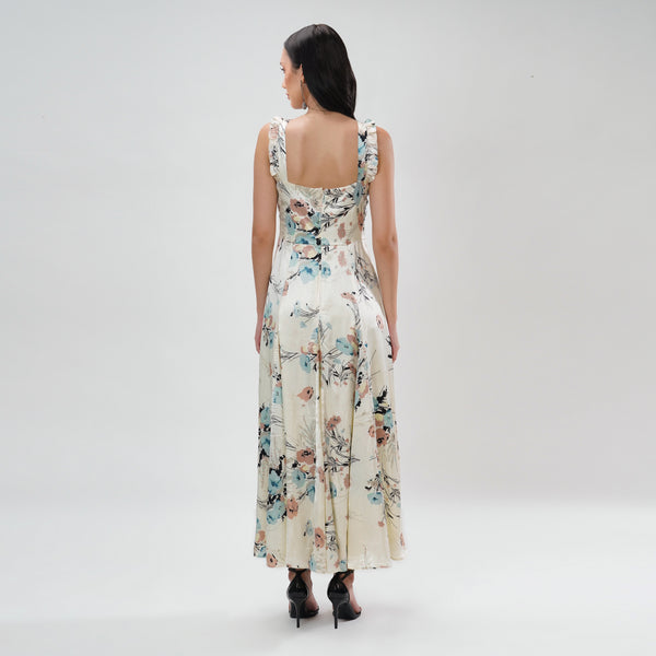 Ivory Blossom Midi Dress