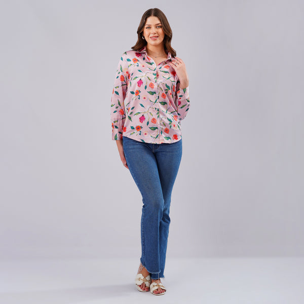 Blush Bloom Satin Shirt