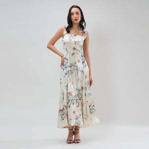 Ivory Blossom Midi Dress