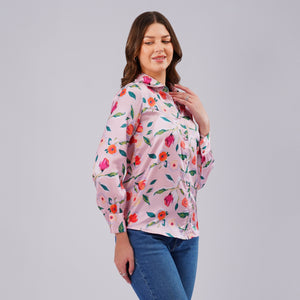 Blush Bloom Satin Shirt