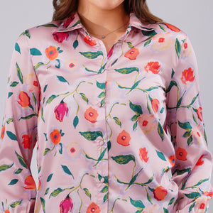 Blush Bloom Satin Shirt