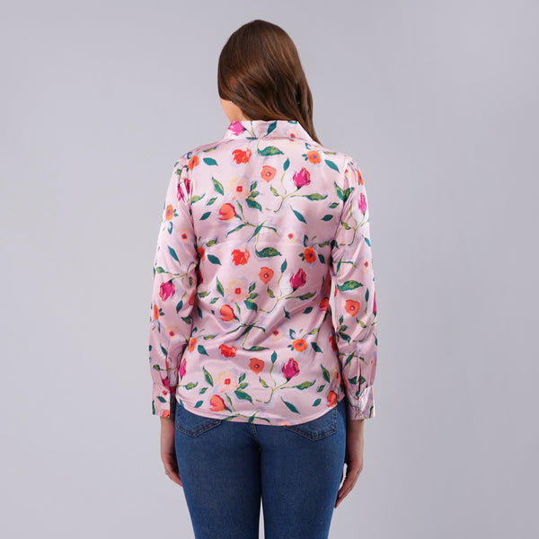 Blush Bloom Satin Shirt