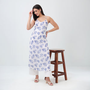 Sapphire Bloom Floral Kurti