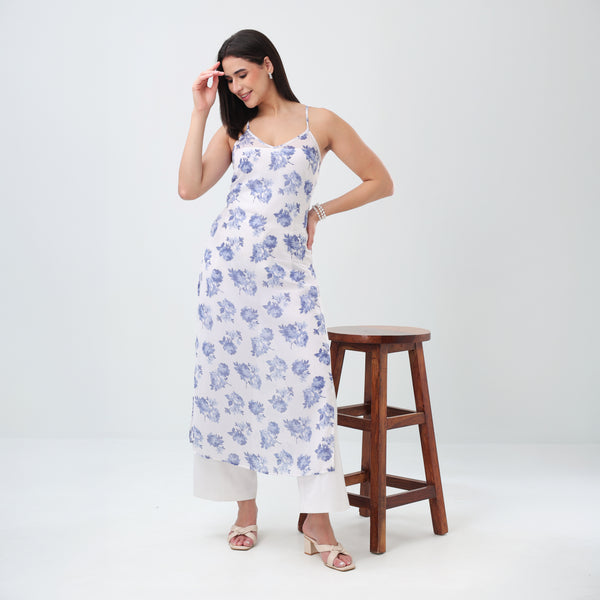 Sapphire Bloom Floral Kurti