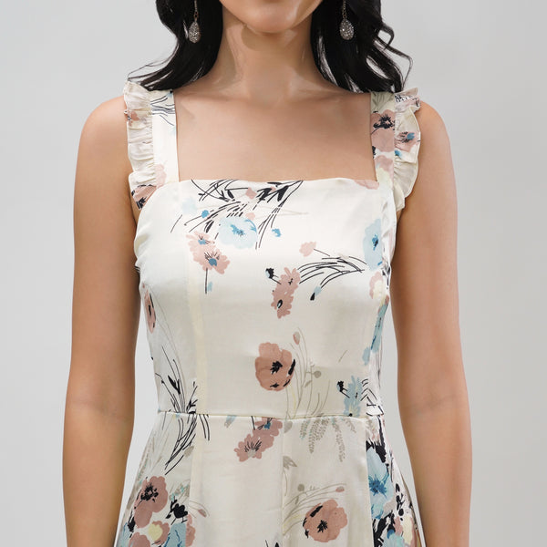 Ivory Blossom Midi Dress