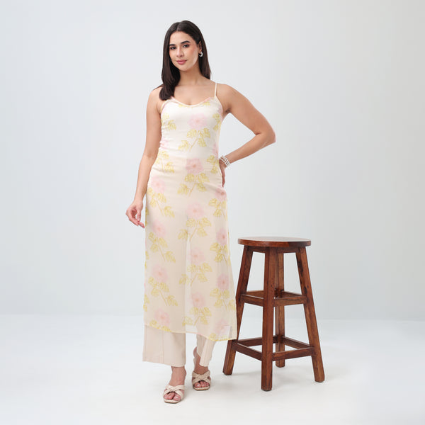 Daisy Veil Floral Kurti