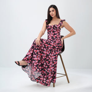 Midnight Petals Maxi Dress
