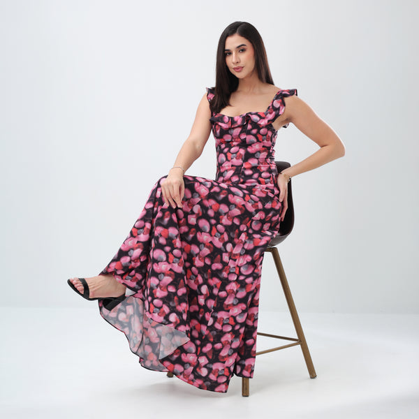 Midnight Petals Maxi Dress