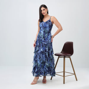 Ocean Bloom Ruffle Dress