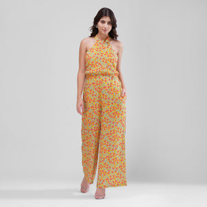 Tropical Vibes Halter Jumpsuit (Mango Mist)