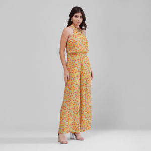 Tropical Vibes Halter Jumpsuit (Mango Mist)