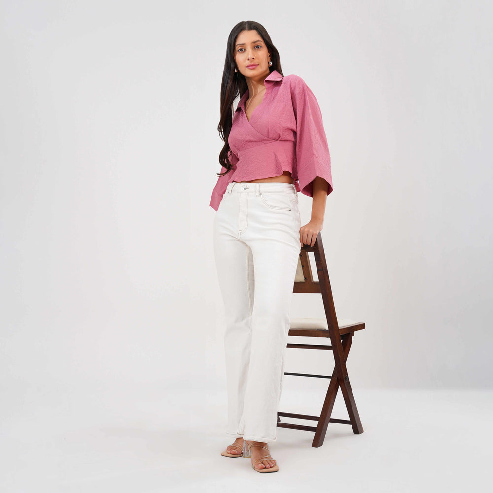 Wrap Crop Top (Blush)