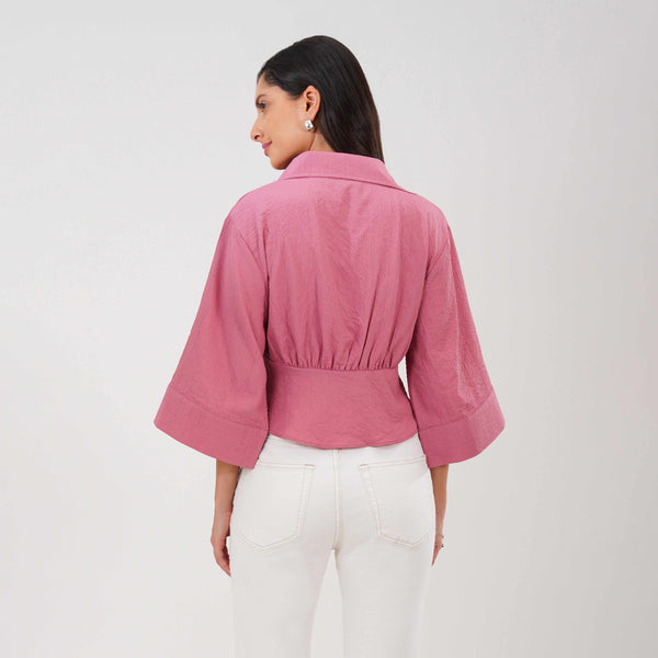 Wrap Crop Top (Blush)