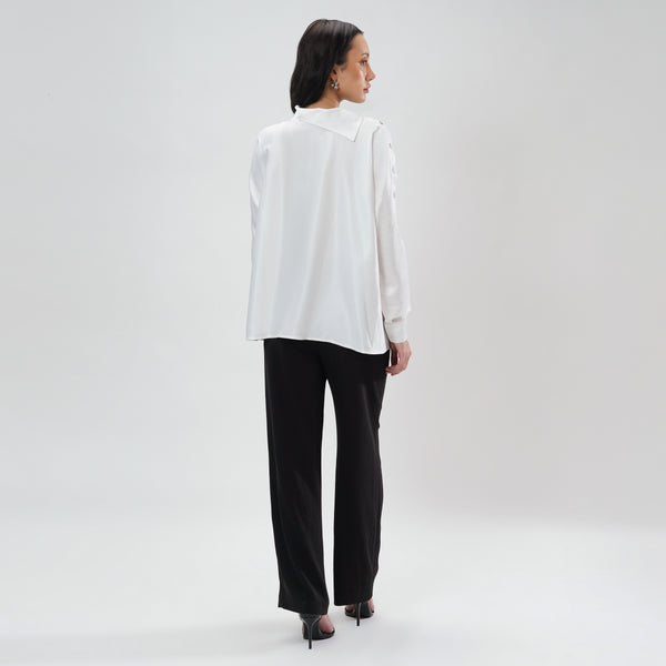 Satin Glow White Shirt