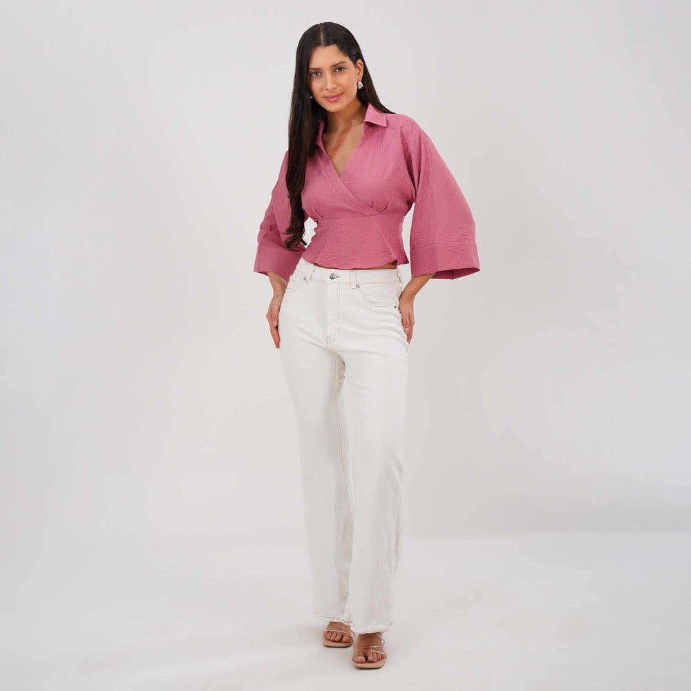 Wrap Crop Top (Blush)