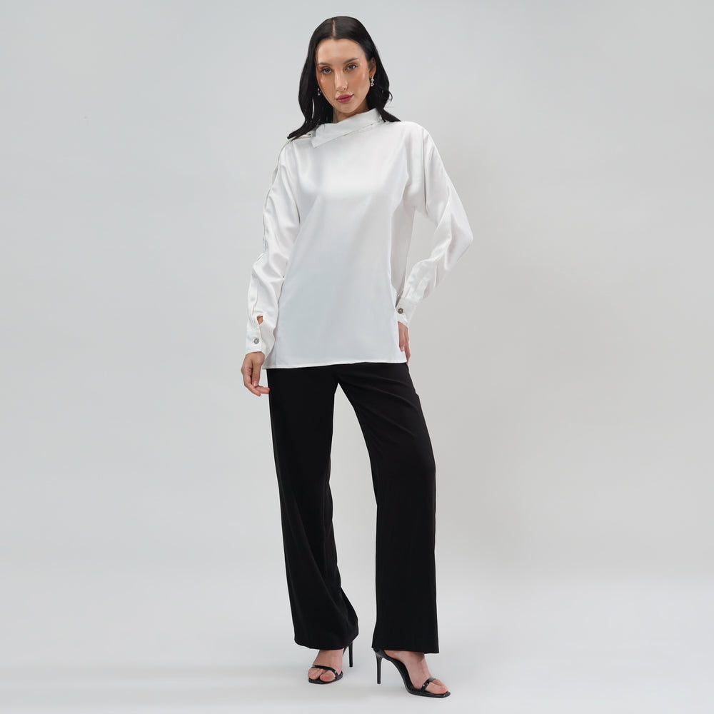 Satin Glow White Shirt