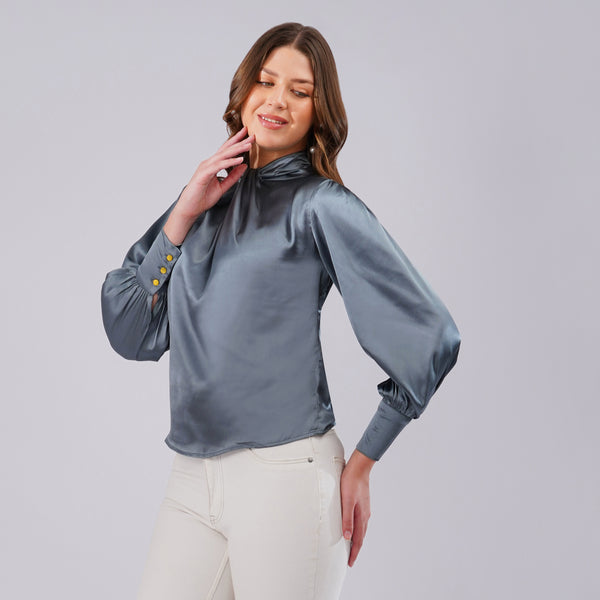 Midnight Luxe Satin Top