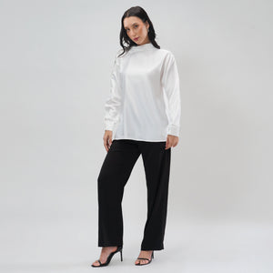 Satin Glow White Shirt