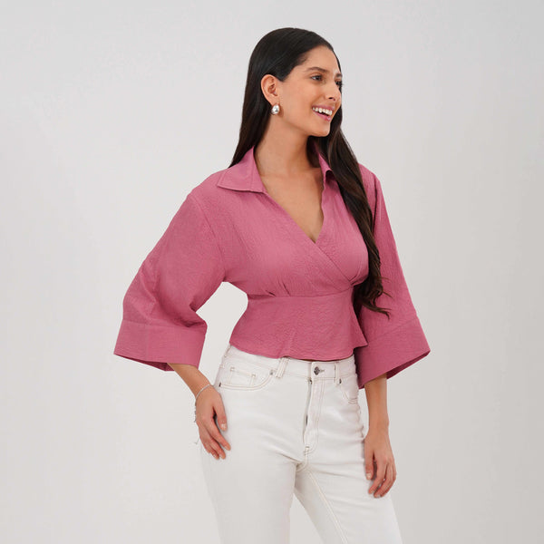 Wrap Crop Top (Blush)