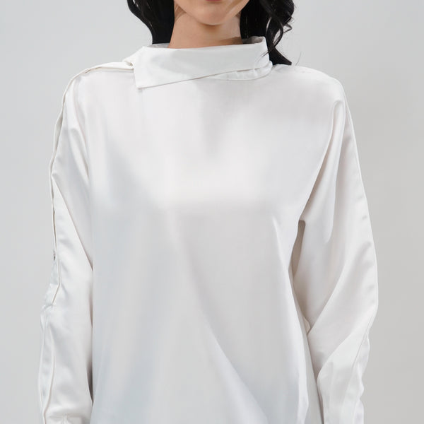 Satin Glow White Shirt