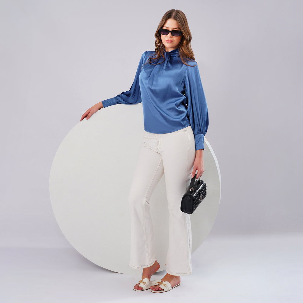 Royal Sapphire Satin Top