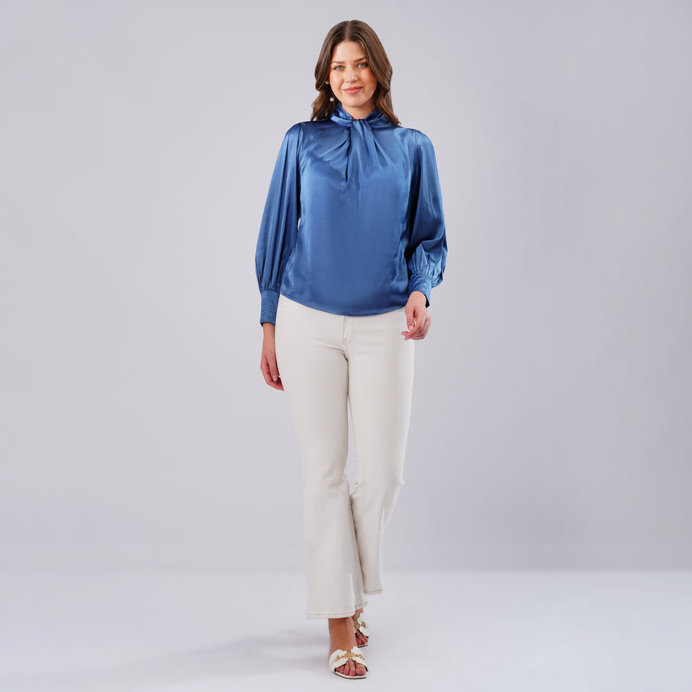 Royal Sapphire Satin Top