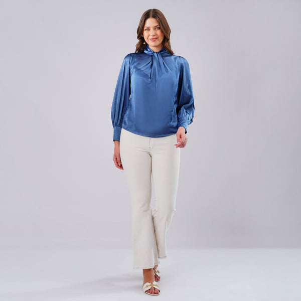 Royal Sapphire Satin Top