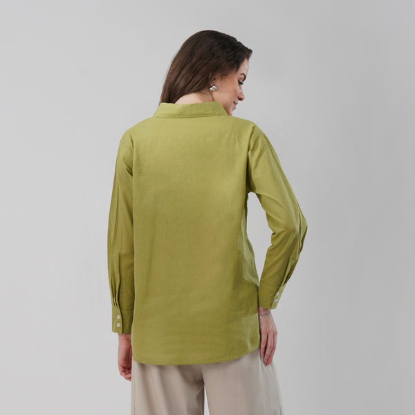 Olive Green Button-Down Shirt
