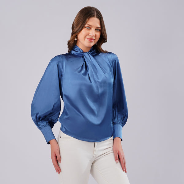 Royal Sapphire Satin Top