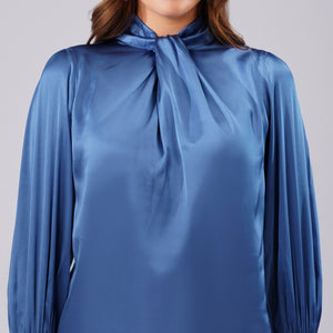 Royal Sapphire Satin Top