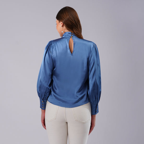Royal Sapphire Satin Top