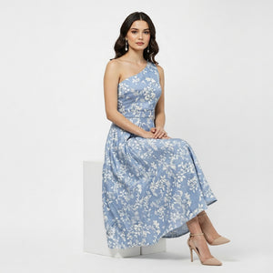 Enchanted One-Shoulder Floral Dress