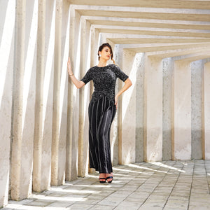 Midnight Sparkle Stripe Gown