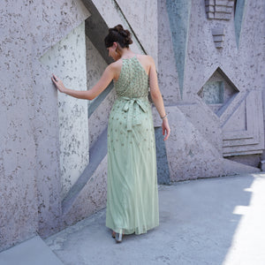 Pastel Blossom Halter Gown