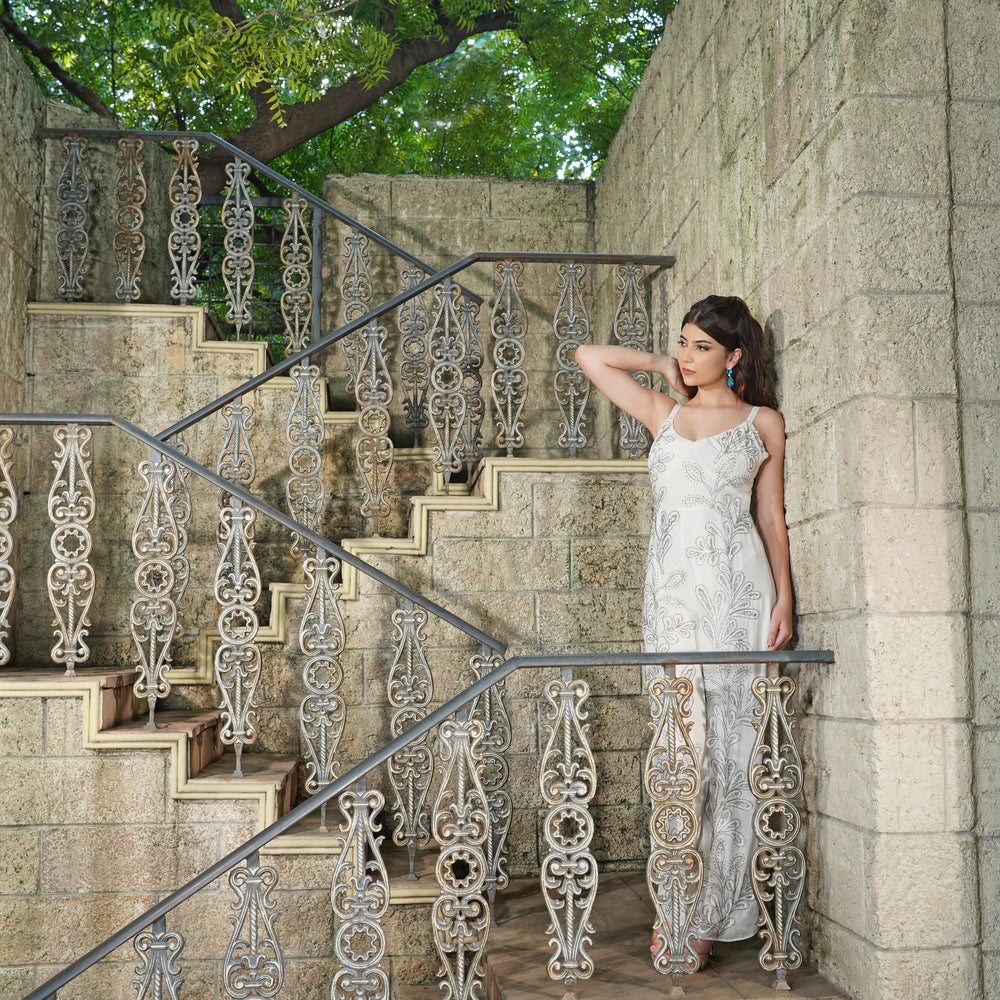 Ivory Elegance Embroidered Jumpsuit