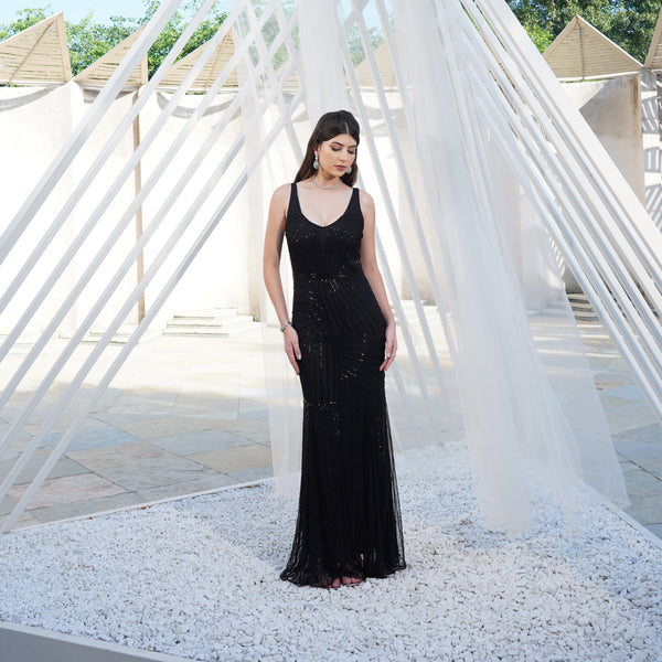 Classic Noir Glam Gown