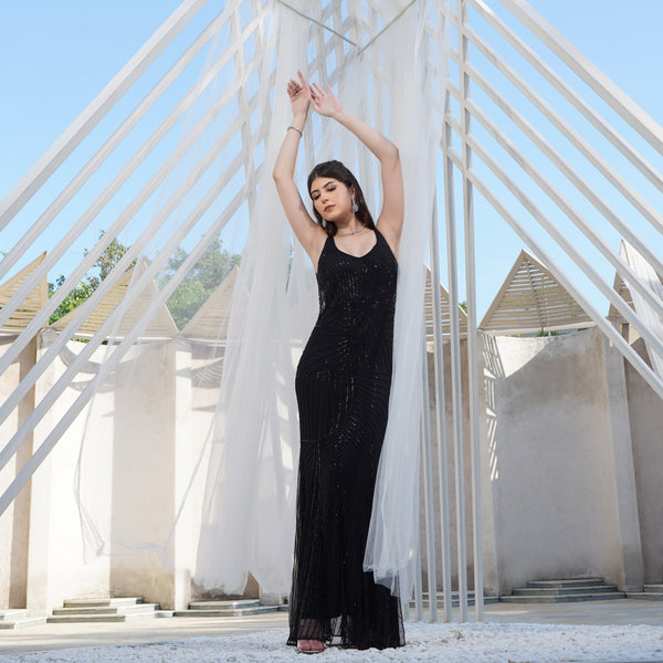 Classic Noir Glam Gown