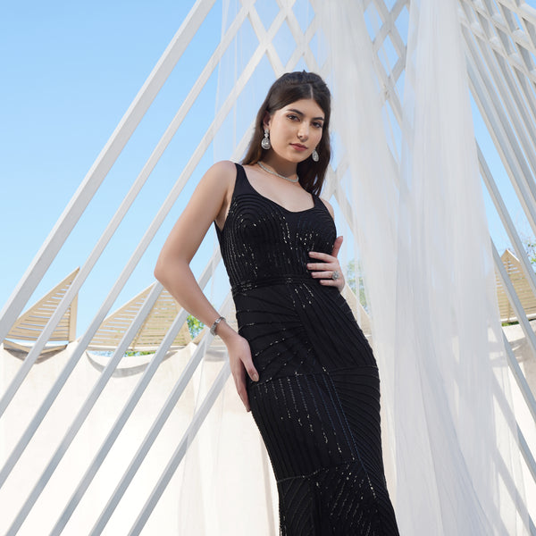 Classic Noir Glam Gown