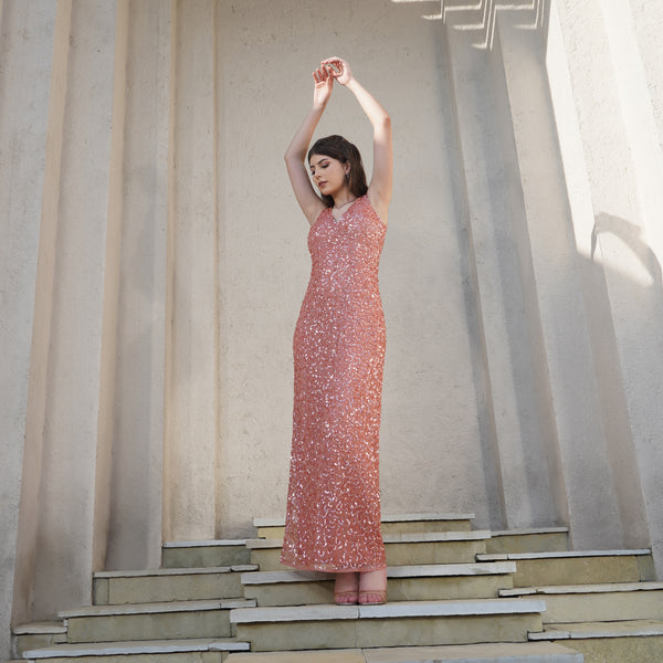 Rose Gold Sequin Elegance Gown
