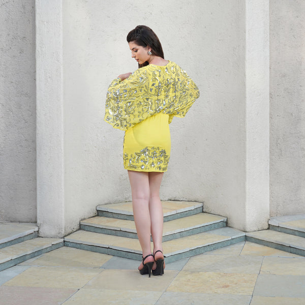 Sunshine Glam Embellished Mini Dress