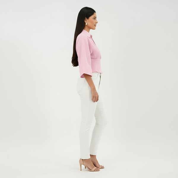 Wrap Crop Top (Baby Pink)