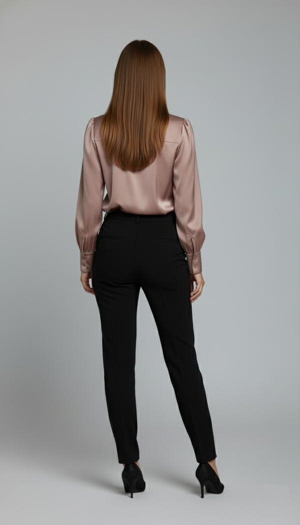 Luxe Satin Classic Shirt (Blush Nude)