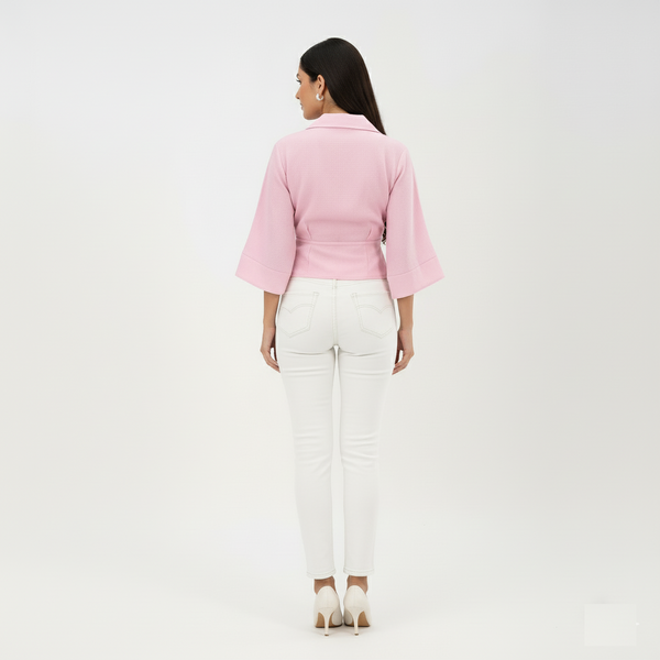 Wrap Crop Top (Baby Pink)