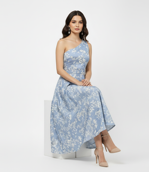 Enchanted One-Shoulder Floral Dress