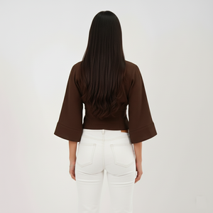 Wrap Crop Top (Brown)