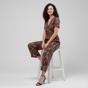 Plum Power Jumpsuit (Jungle Print)