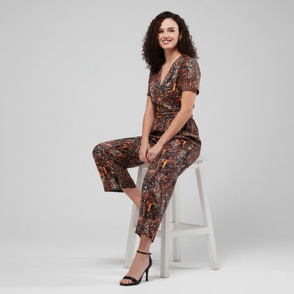 Plum Power Jumpsuit (Jungle Print)