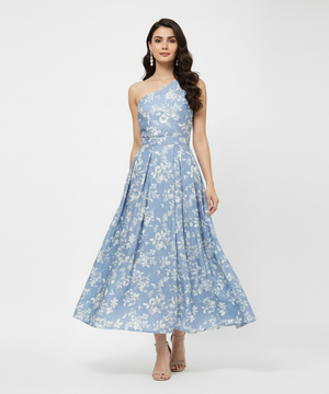 Enchanted One-Shoulder Floral Dress