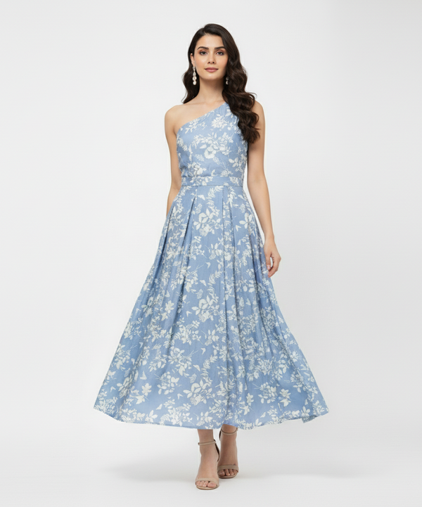 Enchanted One-Shoulder Floral Dress