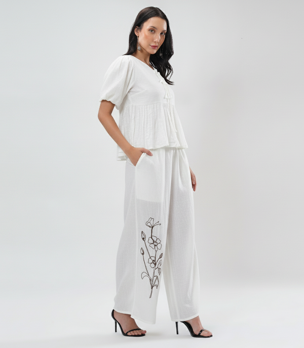 Noir Chic Co-ord Set (White)
